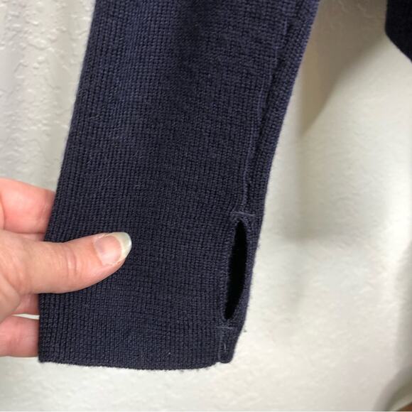 Lululemon Wrap It Up dark purple elbow patch side zip merino wool cardigan 8 - Picture 9 of 16